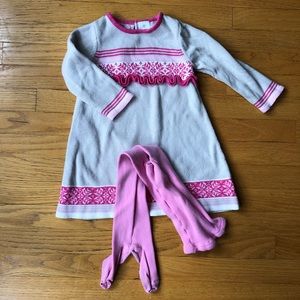 Hanna Andersson knit dress and tights